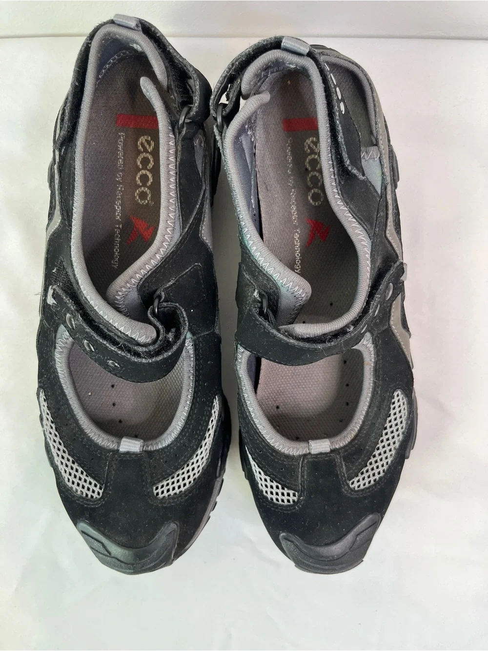 ECCO Receptor Black Nubuck Mesh Mary Jane Trail Sneakers Womens EU 40 US 9-9.5